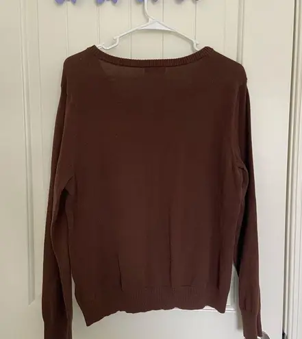 Studio Works EUC women’s brown lightweight knit button up cardigan petite medium