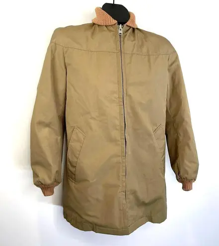 Woolrich Coat Faux Fur Lining Vintage 80's Tan Khaki