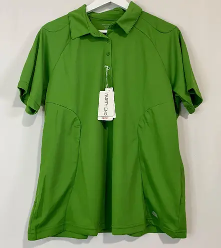 Polo North End Sport Women’s Short Sleeve Moisture Wicking Valley Green XL NWT