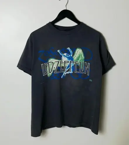Vintage 90s Led Zeppelin Band Promo Tee T Shirt Distressed 1995 Tour Concert Size M