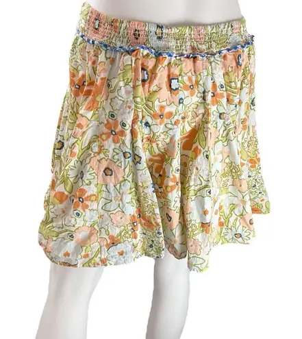 Cleobella Nora Retro Floral Pleated Mini Skirt Size Large