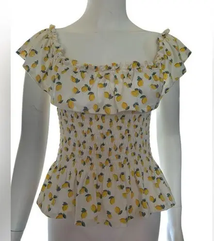 Soho Girls Yellow and Green Peplum Blouse with Cap Sleeves