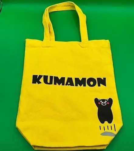 A Rare New Kumamon Bright Yellow Cotton Tote Bag Made In Japan