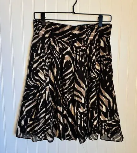 Alfani Black and Brown Zebra Print A-line Women’s Skirt Size Petite