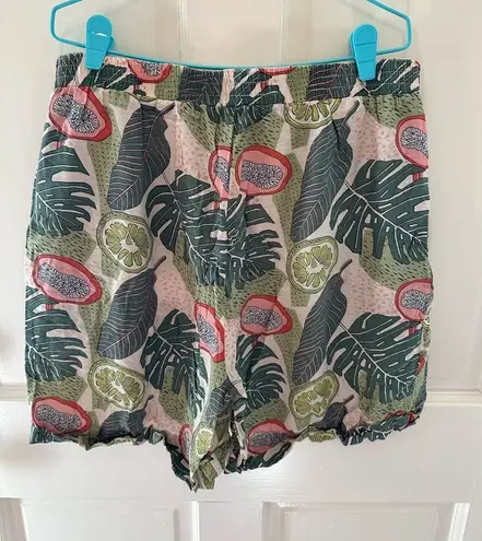 Zaket & Plover Papaya and Leaf Print Shorts Large Pink thumbnail 1