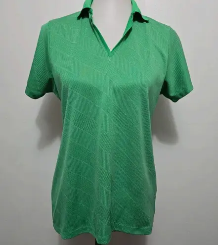 Antigua Womens L Green Polo Shirt Short Sleeve Golf Athletic Casual Top