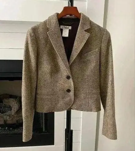 Chloé CHLOE vintage tweed wool jacket sport coat blazer size 40 made in France