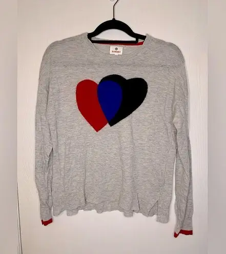 Sundry Cashmere blend gray sweater with hearts size 1(s)