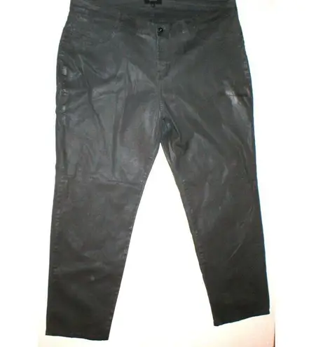 James Jeans NWT New Womens 22 Icon Plus Size Coated Legging Leather Dark Gray