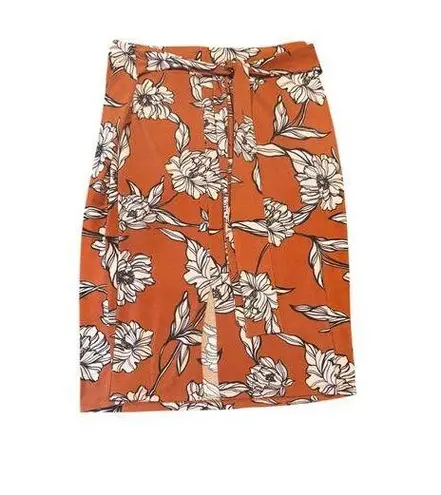14th & Union NORDSTROM Tie Front Skirt in Rust Sequoia Santa Fe Floral Sz L - Image 1