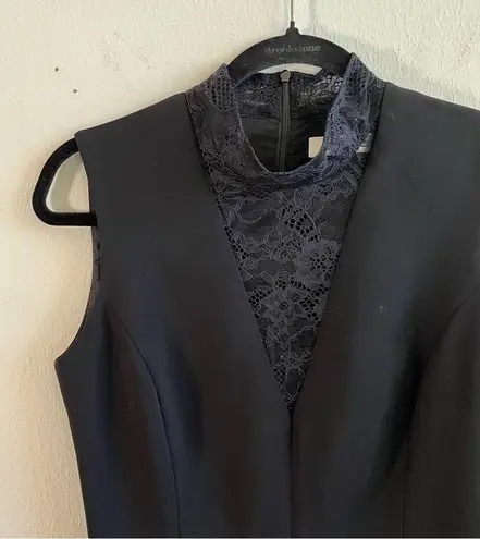 Dress Black Lace Neckline Sleeveless Short Dress Sz M (Sandro 2) EUC