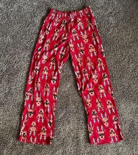 Toast & Jammies reindeer flannel pajama pants small Red