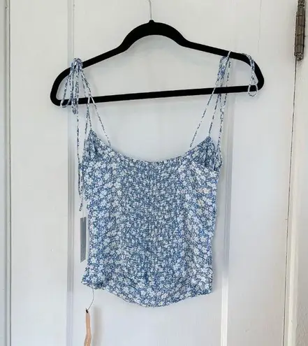 Reformation  | NWT Lupe Cami Tie Tank Top in Floral Azzurro Blue