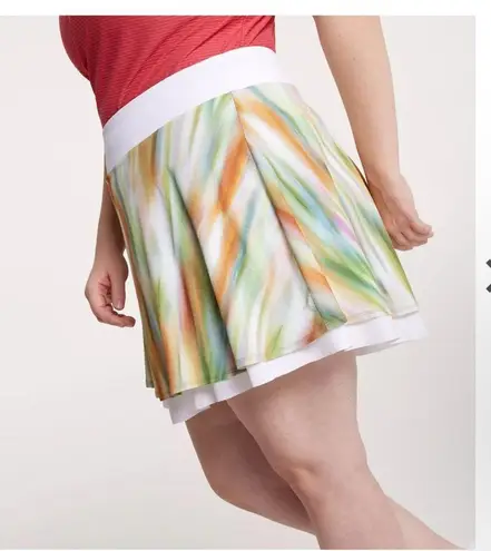 NWT CALIA Women's Double Layer Mesh Golf Skort size Large. 50+ UV protection Green