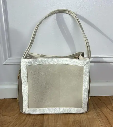 Samoe Style East/West Shopper Handbag/Shoulder Bag Faux Leather Neutral Soft