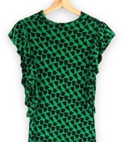 Plenty By Tracy Reese - Green and Black Floral Ruffle Dress - P/S