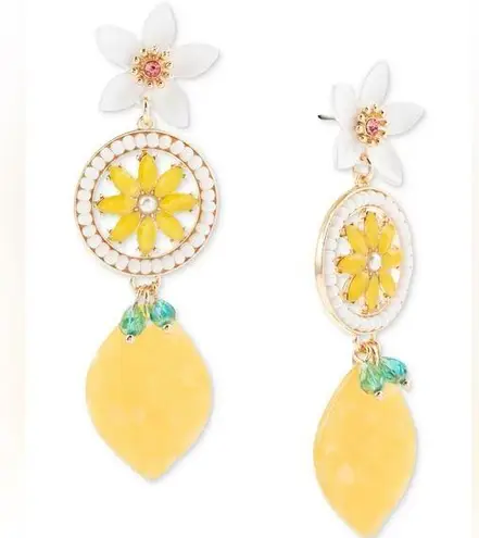 Inc international  Concepts Mixed Stone Flower & Lemon Earrings in Gold-Tone NWT