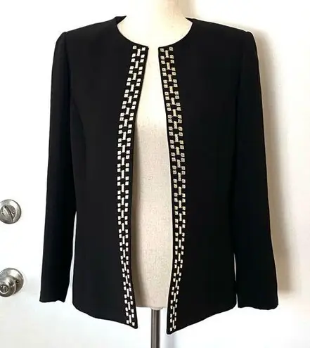 Tahari Black Gold Chain Blazer