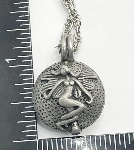 Fairy Pendant Locket Perfume Essential Oil Diffuser Necklace Fairycore Silver