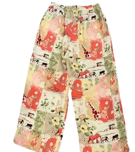 Amy K Su Sport Safari Animals Colorful Drawstring Lounge Pajama Pants Sz M Yellow Size M