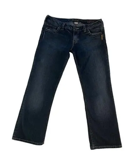 Silver Jeans Silver Santorini Crop Denim Low Rise Dark‎ Wash Jeans Size 30