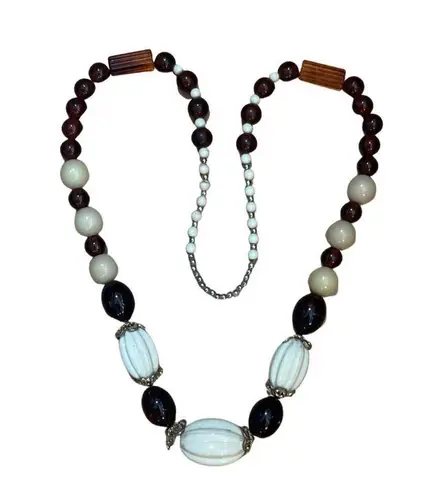 Women's Vintage Bakelite Necklace Beads 30 Inch Jewelry Bohemian Accessories Brown