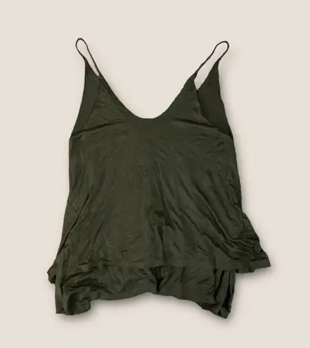 Jolie Flowy Tank Top Dark Olive Green Small