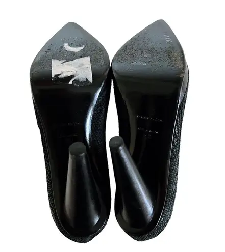 Jenni Kayne Black Suede Snakeskin Pump Heels