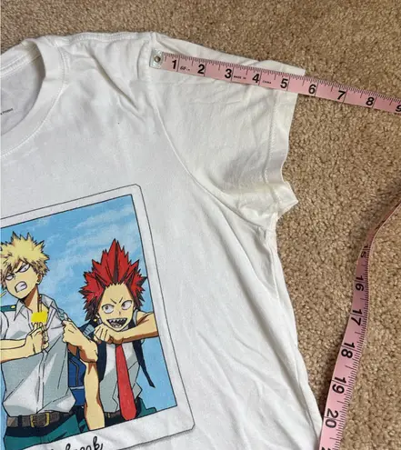 Funimation. My Hero Academia Ladies White Cotton Lunch Break Graphic T. Size Large