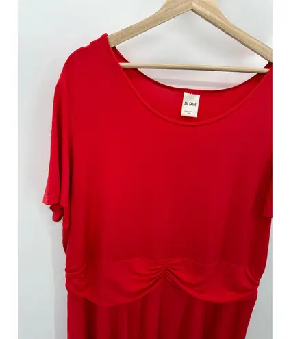Blair Dress Women 2XL Red Round Neck Short Sleeve Polyester Blend Stretch