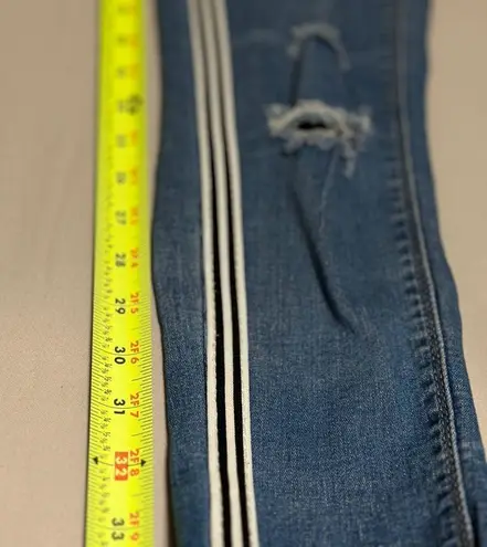 Womens Junior Slim Fit Skinny Distressed Denim Overalls Size 9 Blue Size M