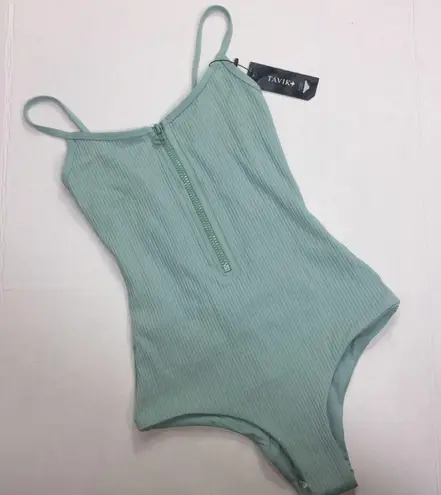 Tavik Zip Up One Piece Swimsuit Size XS Blue