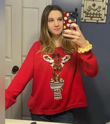 Bethany Mota Aeropostale Giraffe Christmas long sleeve sweater L
