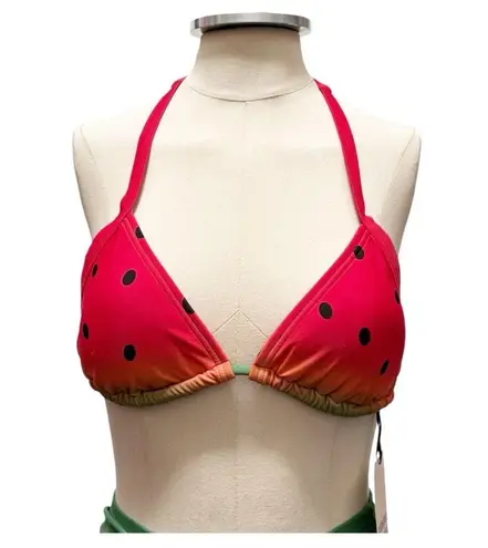 Unique Vintage Watermelon Pin Up Style 3 Piece Bikini Swimsuit Set Size Medium