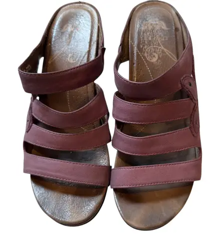 Dansko Leather Wedge Sandals Strappy Comfort Heel Size 40