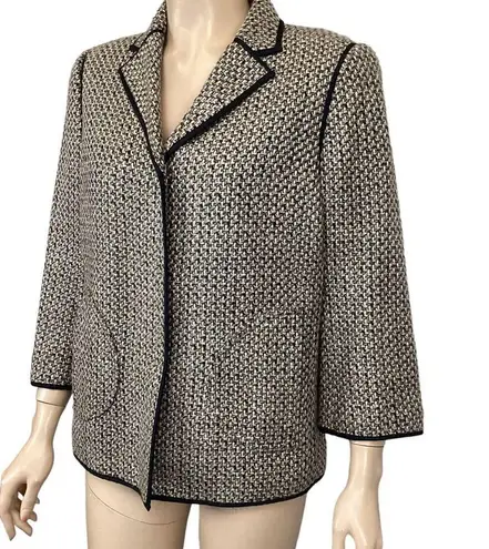 Sigrid Olsen  Tweed wool blend jacket blazer size 8 Brown/Tan