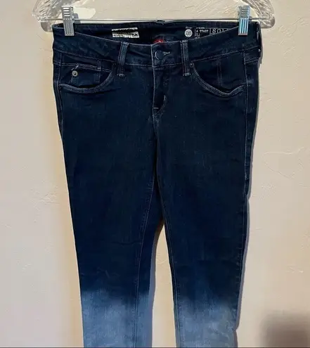 Sold Design Lab Ombré Soho Super Skinny Cuffed Denim Jeans Blue Size 26
