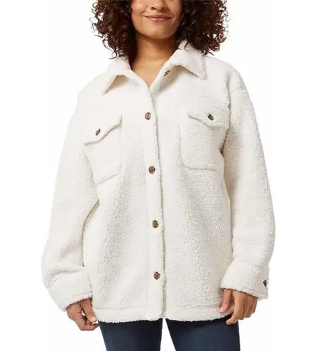 32 Degrees Heat 32 Degrees Cozy Fleece Shirt Jacket Oversized, Cream Size XL/XXL NWT