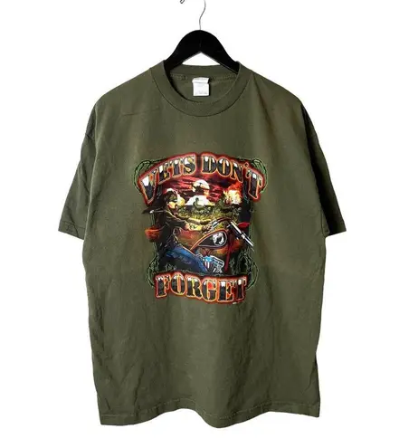 Vietnam Vets T Shirt Vintage Y2K Large L Brown Graphic Tee