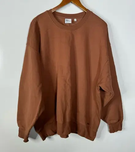 TNA Sweatfleece Cozy Fleece Boyfriend Fit Brown Sweatshirt Size Xlarge