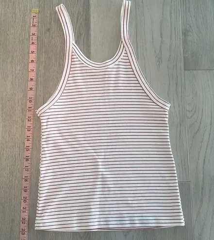 ZARA  Sleeveless Tank Top White Red Stripes Size Large