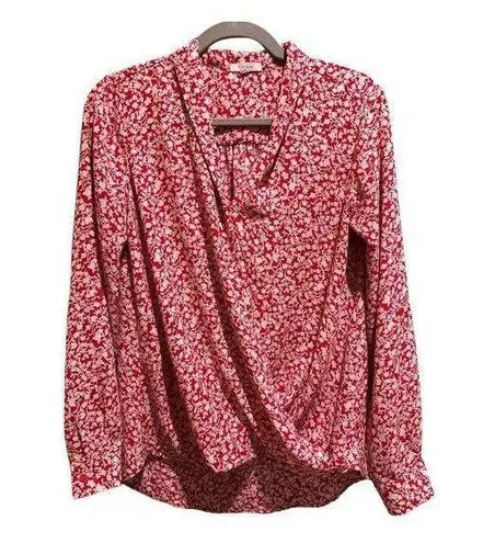 Pleione Size S  Floral Faux Wrap Blouse