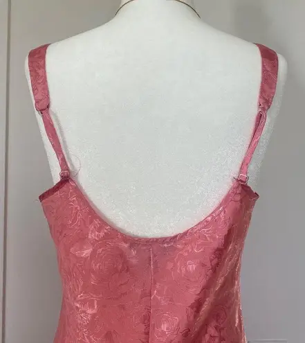 Morgan Taylor Vintage 90s whimsical fairycore pink floral rose coquette lingerie slip dress