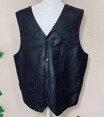 FMC Mens Carbine Traditional Leather Vest Size 48 Black