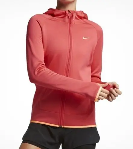 Nike  zip-up hoodie/sweatshirt Dri-fit medium active wear gym wear pink/orange​​