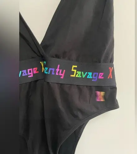 FOREVER SAVAGE BODYSUIT WITH RAINBOW LOGO Black