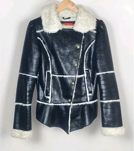 Apple Bottoms Vintage Faux Leather Black Womens Y2K Jacket Coat Size M