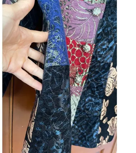 Sasha Fabiani Eclectic bohemian patchwork brocade jacket Medium