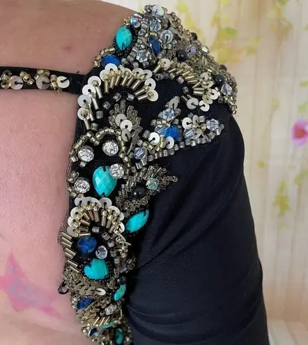 Mori Lee Black Beaded Mermaid Gown Size 0