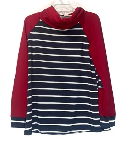 12PM by Mon Ami  Cowlneck Stripe Top Women’s Small - Image 1